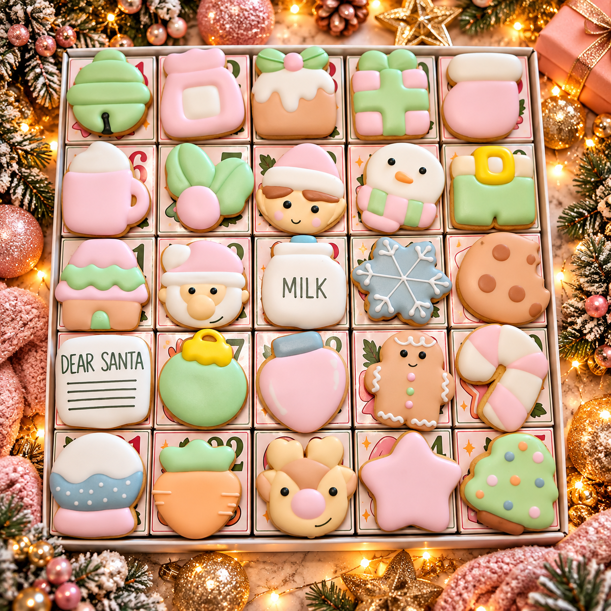 Pink & Mint Christmas Advent Calendar